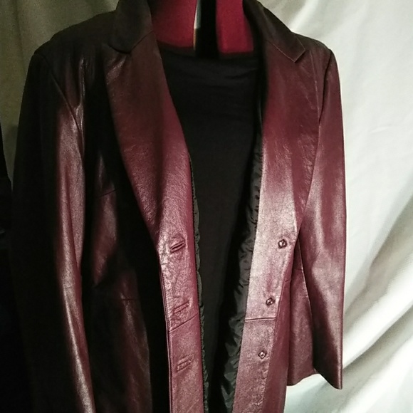 Dunne & Cole Jackets & Blazers - Burgundy leather jacket XL